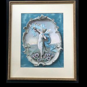 MORNING by Maud Humphrey circa 1900 color print, professionally framed